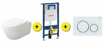 Zelfbouwmarkt Toiletset Subway Wit Incl Wc-bril +drukplaat Wit Mat + Inbouwres Up320 aanbieding