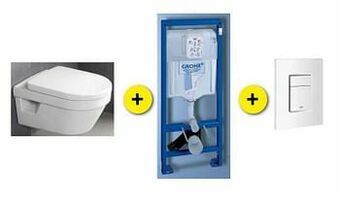 Zelfbouwmarkt Toiletset Omnia Archi Wit Incl Wc-bril +inbouwres Rapid Sl +drukpl Wit aanbieding