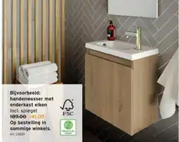 GAMMA handenwasser met onderkast eiken aanbieding