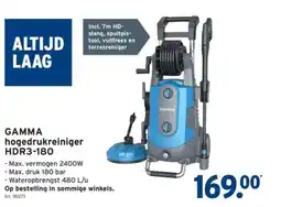 GAMMA GAMMA hogedrukreiniger HDR3-180 aanbieding
