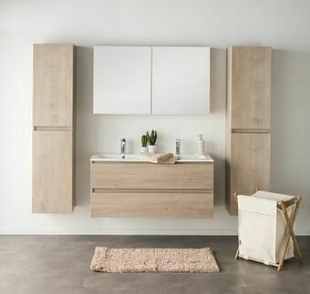Zelfbouwmarkt Badkamermeubel Tony Eik Look 1200mm Wastafel Glans aanbieding