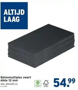GAMMA Betonmultiplex zwart dikte 12 mm aanbieding