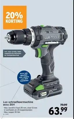 GAMMA Lux schroefboormachine accu 20V aanbieding