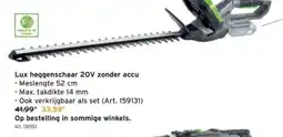 GAMMA Lux heggenschaar 20V zonder accu aanbieding