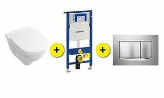 Zelfbouwmarkt Toiletset O.novo Wit Incl Wc-bril + Drukpl Chroom Mat +inbouwres Up320 aanbieding