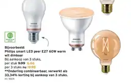 GAMMA Philips smart LED peer E27 60W warm aanbieding