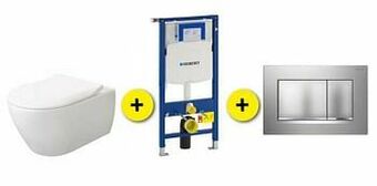 Zelfbouwmarkt Toiletset Subway Wit Incl Wc-bril + Drukpl Chroom Mat +inbouwres Up320 aanbieding