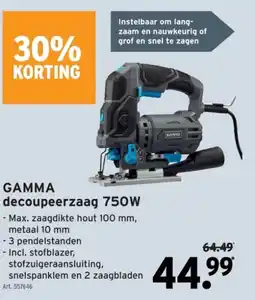 GAMMA GAMMA decoupeerzaag 750W aanbieding