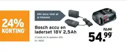 GAMMA Bosch accu en laderset 18V 2,5Ah aanbieding