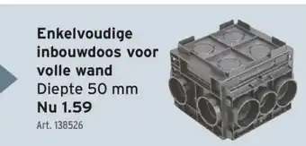 GAMMA Enkelvoudige inbouwdoos voor volle wand Diepte 50 mm aanbieding