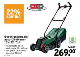 GAMMA Bosch grasmaaier accu CityMower 18V-32 'Cut' aanbieding