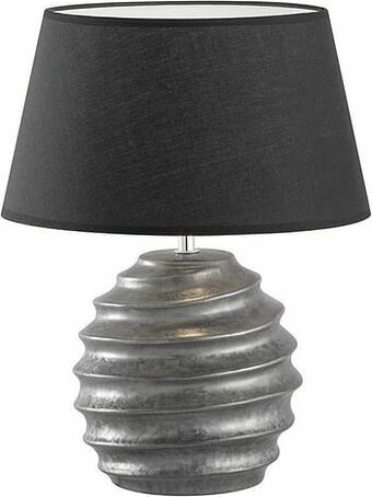Zelfbouwmarkt Tafellamp - H38cm - E27 - Max. 60w - Met Kap Zwart - Grijs/zilver aanbieding