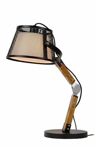 Zelfbouwmarkt Tafellamp - Ø 29 Cm - E27 - Zwart/hout aanbieding