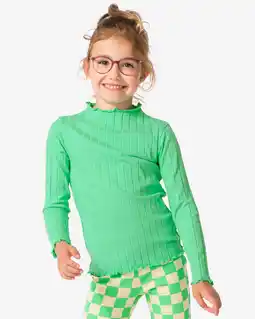 HEMA HEMA Kinder T-shirt Met Ribbels Groen (groen) aanbieding