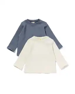 HEMA HEMA Baby Shirts Rib - 2 Stuks Ecru (ecru) aanbieding