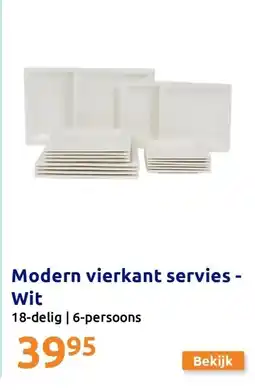 Action Modern vierkant servies - Wit aanbieding