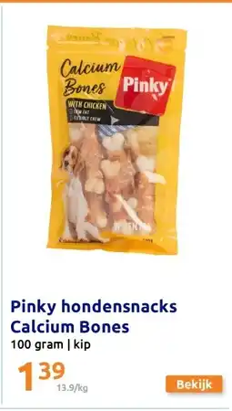 Action Pinky hondensnacks Calcium Bones aanbieding