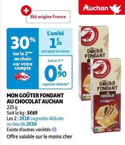 Auchan MON GOÛTER FONDANT AU CHOCOLAT 225g aanbieding