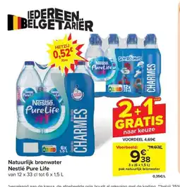 Carrefour Market Natuurlijk bronwater Nestle PureLife aanbieding