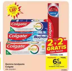 Carrefour Market Gamma tandpasta Colgate aanbieding