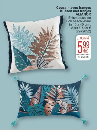Cora Coussin avec franges Kussen met franjes Alianor aanbieding