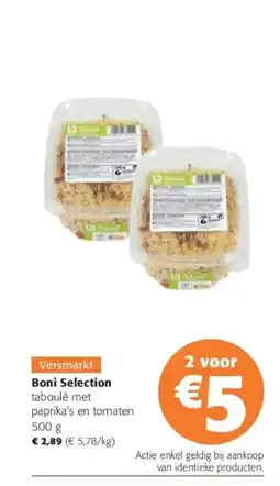 Colruyt Boni Selection taboulé met paprika's en tomaten 500 g aanbieding