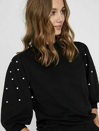 Berca Shoes Vero Moda Trui Sweatshirts Parels - Zwart aanbieding
