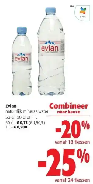 Colruyt Evian natuurlijk mineraalwater aanbieding