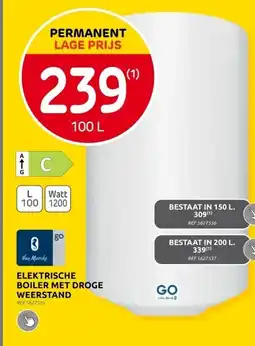 Brico ELEKTRISCHE BOILER MET DROGE WEERSTAND aanbieding