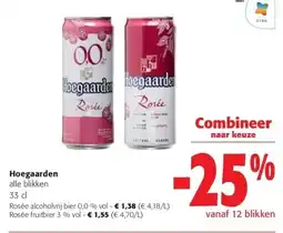 Colruyt Hoegaarden Rosée alcoholvrij bier 0,0 % vol aanbieding