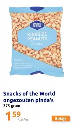 Action Snacks of the World ongezouten pinda's aanbieding