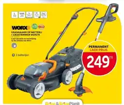 Brico GRASMAAIER OP BATTERIJ + GRASTRIMMER WG927E aanbieding