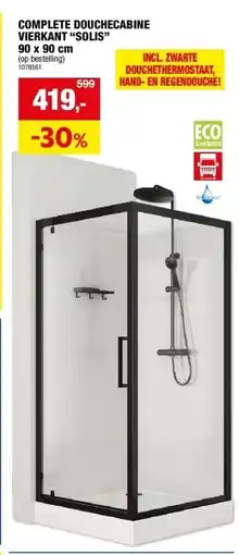 Hubo COMPLETE DOUCHECABINE VIERKANT “SOLIS” 90 x 90 cm aanbieding