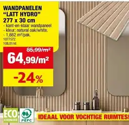 Hubo WANDPANELEN “LATT HYDRO” 277 x 30 cm aanbieding