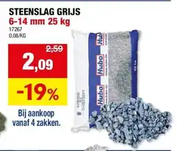 Hubo STEENSLAG GRIJS 6-14 mm 25 kg aanbieding