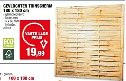 Hubo GEVLOCHTEN TUINSCHERM 180 x 180 cm aanbieding