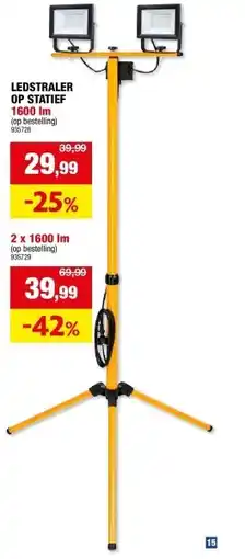Hubo LEDSTRALER OP STATIEF aanbieding