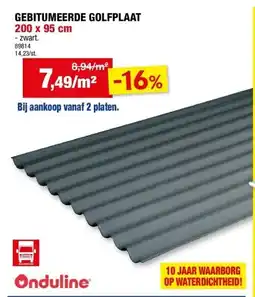 Hubo GEBITUMEERDE GOLFPLAAT 200 x 95 cm aanbieding