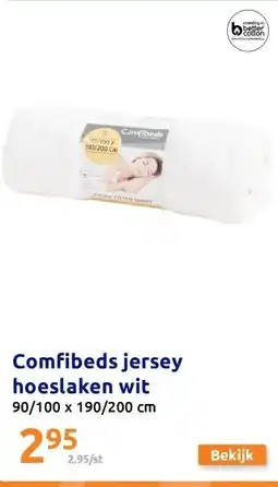 Action Comfibeds jersey hoeslaken wit aanbieding
