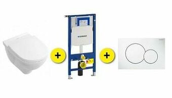 Zelfbouwmarkt Toiletset O.novo Wit Incl Wc-bril + Inbouwres Up320 + Drukplaat Wit aanbieding