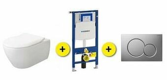 Zelfbouwmarkt Toiletset Subway Wit Incl Wc-bril + Inbouwres Up320 + Drukplaat Chroom aanbieding