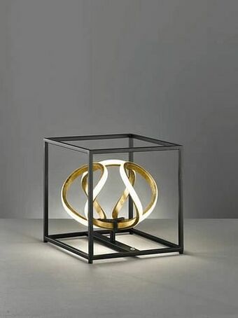 Zelfbouwmarkt Tafellamp 1x Led 17w - Mat Zwart/bladgoud aanbieding