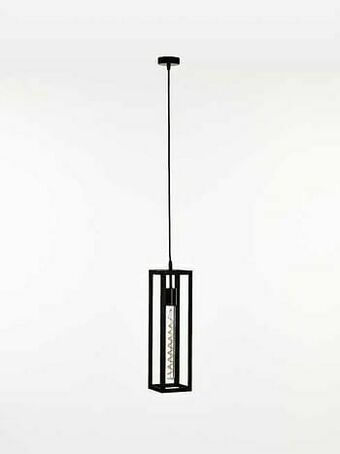 Zelfbouwmarkt Hanglamp - Rechthoek - H 43cm - Zwart - E27 aanbieding