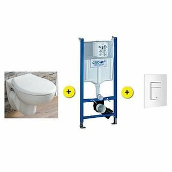 Toiletset Senne Wit Incl Wc-bril + Inbouwreservoir Solido + Drukpl Wit