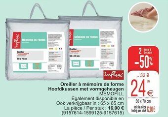 Cora Oreiller a memoire de forme Hoofdkussen met vormgeheugen aanbieding
