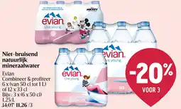 Delhaize Evian Niet-bruisend natuurlijk mineraalwater aanbieding