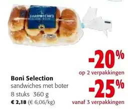 Colruyt Boni Selection sandwiches met boter 8 stuks 360 g aanbieding