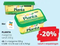 Spar PLANTA margarine vanaf 250 g aanbieding