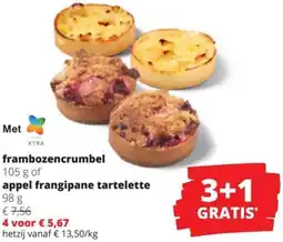 frambozencrumbel 105 g of appel frangipane tartelette 98g