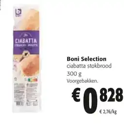 Colruyt Boni Selection ciabatta stokbrood 300 g aanbieding
